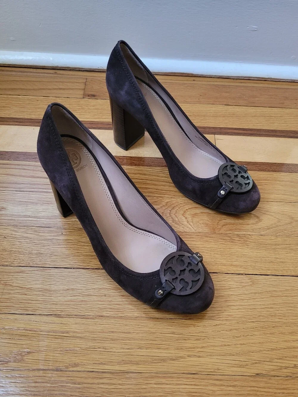 TORY BURCH MINI MILLER 85MM PUMP IN COCONUT BROWN SUEDE